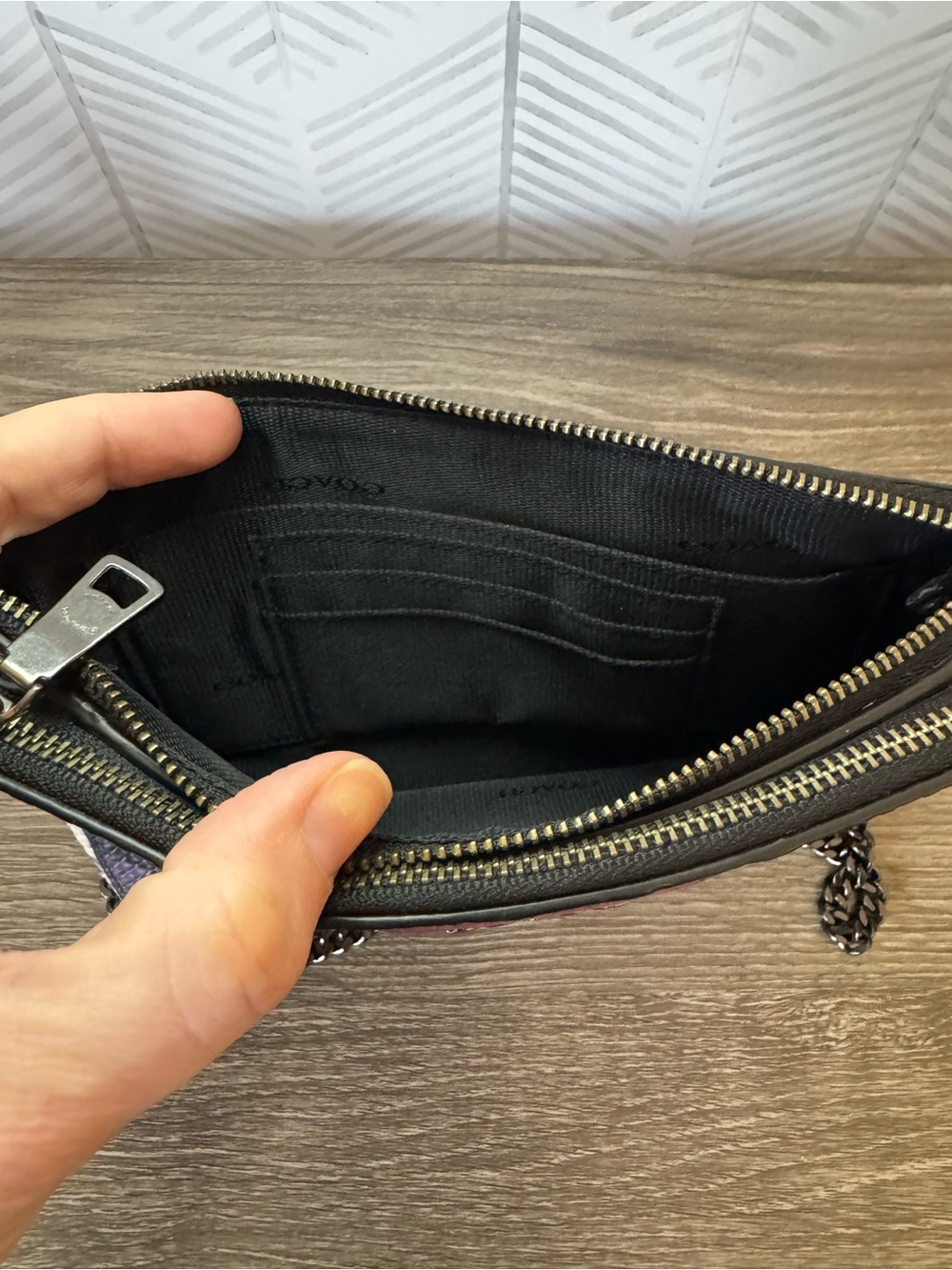 Coach Embossed Python Double-Zip Multicolor Crossbody Bag - Picture 3 of 8